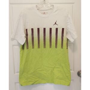 Air Jordan Graphic T-Shirt. Youth Medium. White/Black/Yellow.